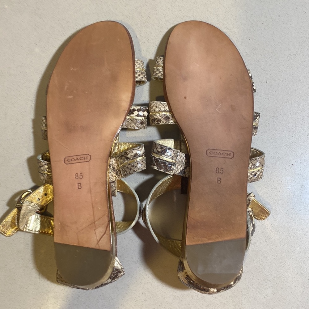 COACH SNAKE SKIN SANDLES - Picture 2 of 6